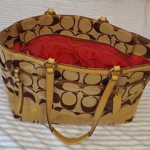 Classic Coach Khaki on Khaki Diaper Bag